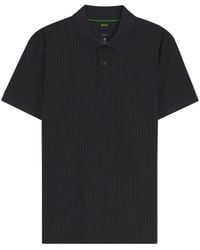 BOSS - Textured-Knit Polo Shirt - Lyst