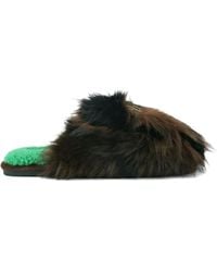 Kurt Geiger - Eagle-Head Fur Slippers - Lyst