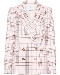 Manuel Ritz - Plaid-check Double-breasted Blazer - Lyst