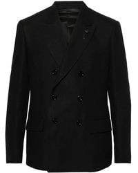 Lardini - Double-Breasted Linen Blazer - Lyst
