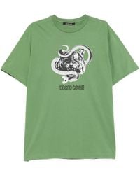 Roberto Cavalli - Graphic-Print Cotton T-Shirt - Lyst