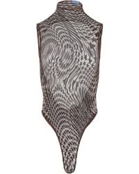 Mugler - Body estampado con cuello alto - Lyst