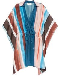 Fendi - Striped Silk Mini Dress - Lyst