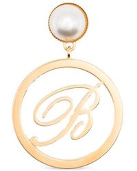 Blumarine - Faux-Pearl Logo Earrings - Lyst