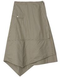 3.1 Phillip Lim - Striped Asymmetrical Skirt - Lyst