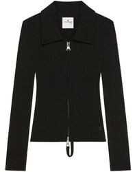 Courreges - Ribbed Knit Sweater With Two-Way Zip - Lyst