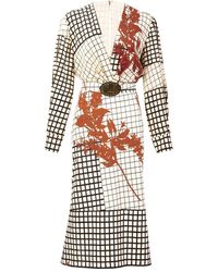 Silvia Tcherassi - Kadira Geometric-Print Belted Midi Dress - Lyst