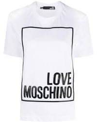 Love Moschino - T-Shirt mit Logo-Print - Lyst