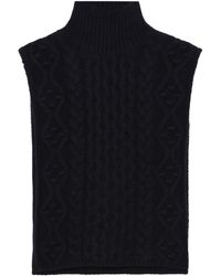 Loulou Studio - High-neck Sleeveless Cable-knit Vest - Lyst