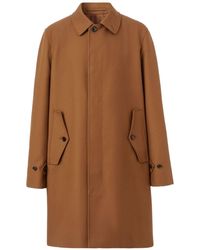 Burberry - Logo Crest Embroidered Cotton Coat - Lyst