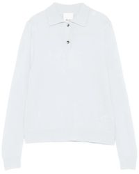 Allude - Fine-Knit Long-Sleeved Polo Shirt - Lyst