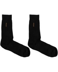 Versace - Embroidered Cotton Ribbed Socks - Lyst