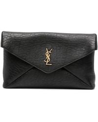 Saint Laurent - Leather Cassandre Envelope Pouch - Lyst