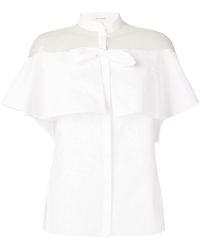 Delpozo Sheer Panel Ruffle Shirt - White