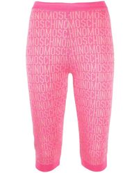 Moschino - Monogram-print Knitted leggings - Lyst