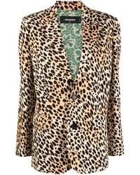 DSquared² - Blazer Boutonné À Imprimé Léopard - Lyst