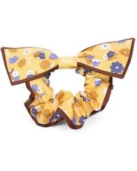 Miu Miu - Floral-Print Bow-Detail Scrunchie - Lyst