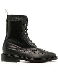 Thom Browne - Brogue-Detail Combat Boots - Lyst