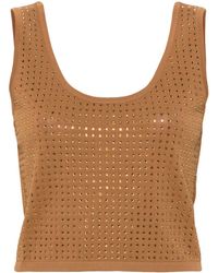 Liu Jo - Crystal-embellished Knitted Top - Lyst