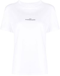 Maison Margiela - Embroidered-logo Cotton T-shirt - Lyst