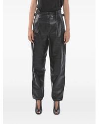 The Mannei - Shobak Contrast-Stitch Leather Trousers - Lyst