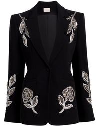 Cinq À Sept - Blazer con cinturón y aplique de rosa - Lyst