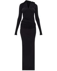 Entire studios - Draped cowl-neck maxi dress - Lyst
