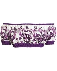 Dolce & Gabbana - Printed Crop Top - Lyst