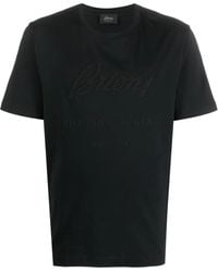 Brioni - Logo-Appliqué Cotton T-Shirt - Lyst