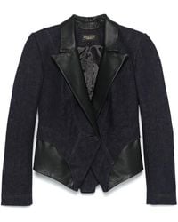 MITILIANE COUTURE - Leather-Inserts Blazer - Lyst