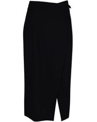 St. Agni - Tailored Wrap Midi Skirt - Lyst