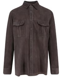 DFOUR® - Suede Flap-Pocket Shirt - Lyst