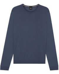 BOSS - Wollen Pullover Met Ronde Hals - Lyst
