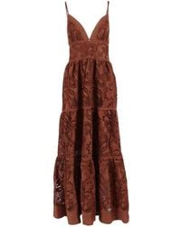 Ermanno Scervino - Lace-Embroidered Tiered Maxi Dress - Lyst