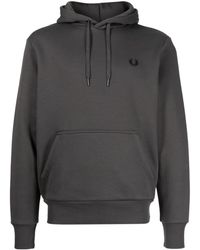 Fred Perry - Logo-embroidered Logo-tape Drawstring Hoodie - Lyst