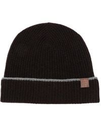 Eleventy - Logo-Patch Ribbed-Knit Beanie Hat - Lyst