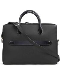 Santoni - Grained Leather Laptop Bag - Lyst