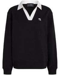 KARL LAGERFELD - Ikon V-Neck Sweatshirt - Lyst