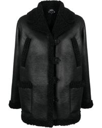 A.P.C. - Faux-leather Shearling Jacket - Lyst