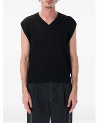 AURALEE - Ribbed-Knit V-Neck Vest - Lyst