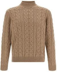 Zanone - Cable-Knit Mock-Neck Sweater - Lyst