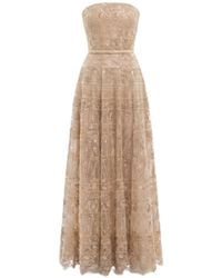 Saiid Kobeisy - Strapless Beaded Tulle Dress - Lyst