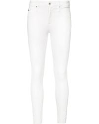 AG Jeans Cropped Super Skinny Jeans - White