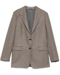 Tagliatore - Houndstooth-Check Single-Breasted Blazer - Lyst
