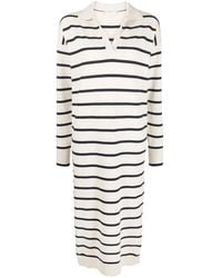 Tommy Hilfiger - Striped Long-Sleeved Midi Dress - Lyst