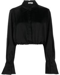 Jonathan Simkhai - Cropped-T-Shirt Aus Satin - Lyst
