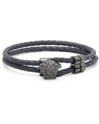 Versace - Medusa Head Leather Bracelet - Lyst