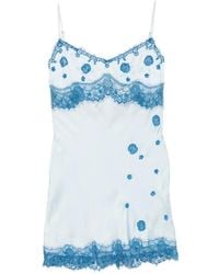 Asta Resort - Beaded Lace-Trim Mini Dress - Lyst