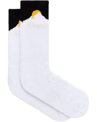 Rhude - Mountain-Intarsia Ribbed-Knit Socks - Lyst
