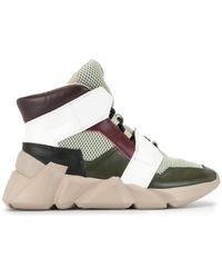 United Nude Space Kick Jet Contrast Panel High Top Trainers - Green